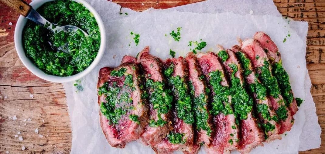Tenderloin with green chim sauce from your local atlanta butcher Frazie's