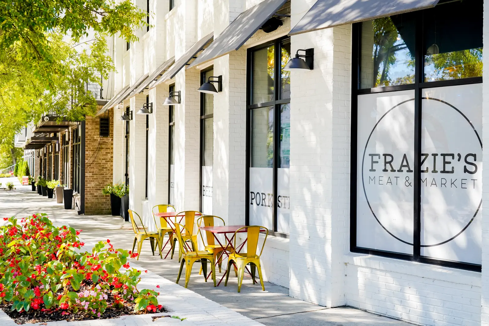 The Frazie's Meat & Market storefront on Main Street in Riverside, Atlanta.